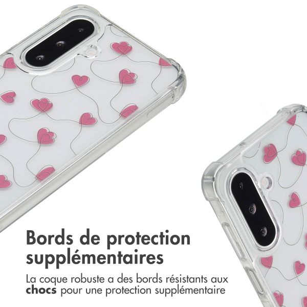 imoshion Coque Design avec cordon Samsung Galaxy A26 - Dusty Rose Connected Hearts