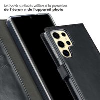 Selencia Étui de téléphone portefeuille en cuir véritable Samsung Galaxy S25 Ultra - Noir