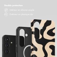 Selencia Coque arrière Vivid avec MagSafe Samsung Galaxy S25 - Art Wave Black