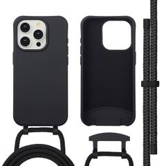 imoshion Coque arrière Color avec cordon amovible et MagSafe Apple iPhone 15 Pro - Noir