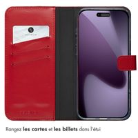 Selencia Étui portefeuille en cuir véritable Apple iPhone 17 Pro Max - Rouge