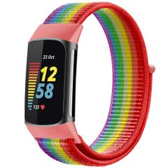 imoshion Bracelet en nylon le Fitbit Charge 5 / Charge 6 - Taille L - Rainbow