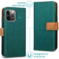 imoshion Étui de téléphone portefeuille Luxe Canvas iPhone 13 Pro - Vert