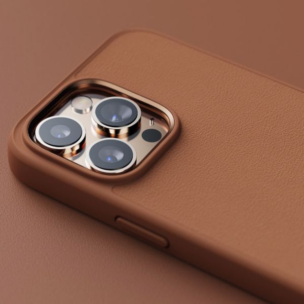 Njorð Collections Coque en cuir véritable iPhone 14 Pro - Cognac