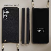Selencia Coque de télephone Nova avec cordon et porte-cartes Samsung Galaxy S25 FE - Noir