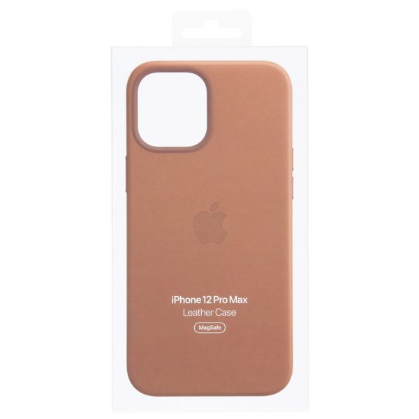 Apple Coque Leather MagSafe Apple iPhone 12 Pro Max - Saddle Brown