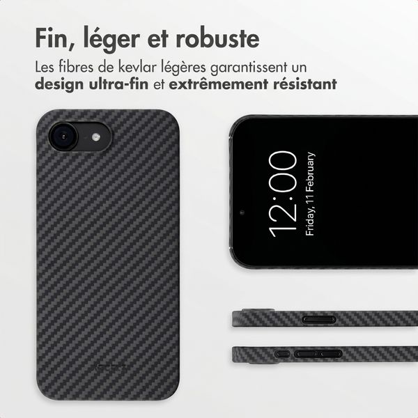 Accezz Coque Kevlar® MagSafe Apple iPhone 17e / 16e - Noir