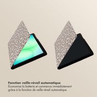 Selencia Coque tablette Sabi avec imprimé léopard Samsung Galaxy Tab A11 Plus - Soft Ivory