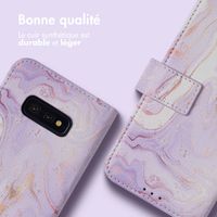 imoshion Étui de télephone portefeuille Design Samsung Galaxy S10e - Purple Marble