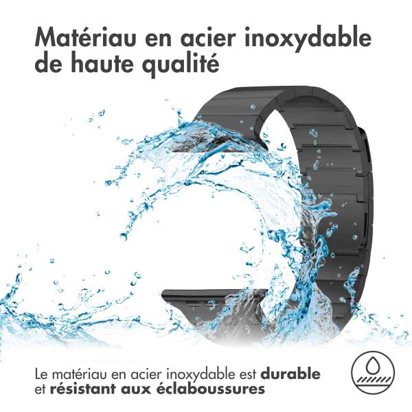 Selencia Bracelet magnétique en acier Apple Watch Series 1 á 9 / SE (38/40/41 mm) | Series 10 / 11 (42 mm) - Noir