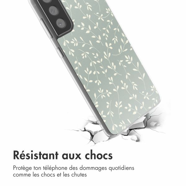 imoshion Coque design pour Samsung Galaxy S21 FE - Smoke Green Flowers