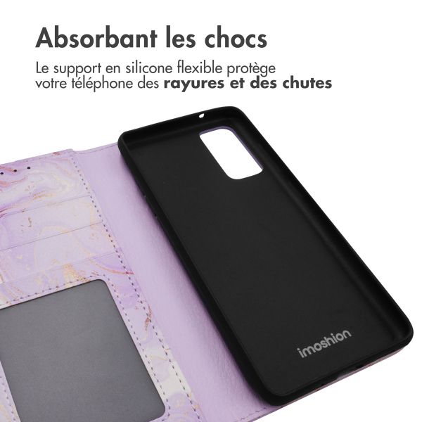imoshion Étui de télephone portefeuille Design Samsung Galaxy S20 FE - Purple Marble