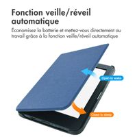 imoshion Étui de liseuse portefeuille Canvas Sleepcover Kobo Nia - Bleu foncé