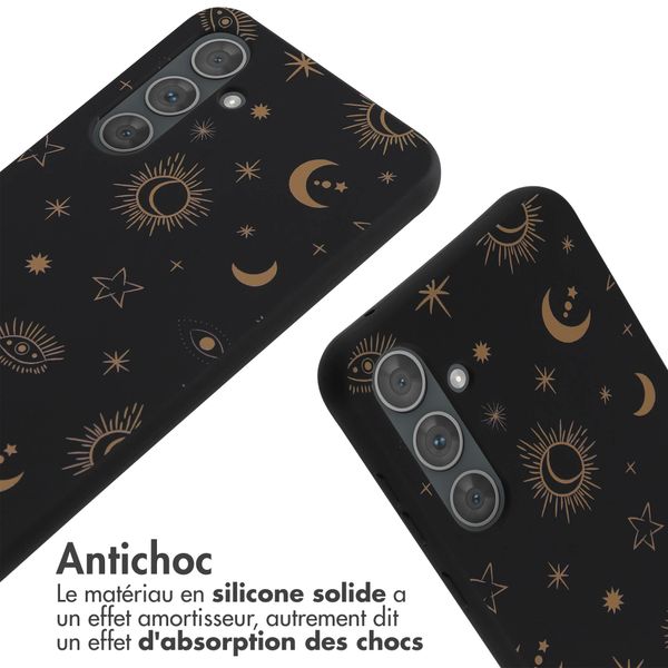 imoshion Coque design en silicone avec cordon Samsung Galaxy A35 - Sky Black