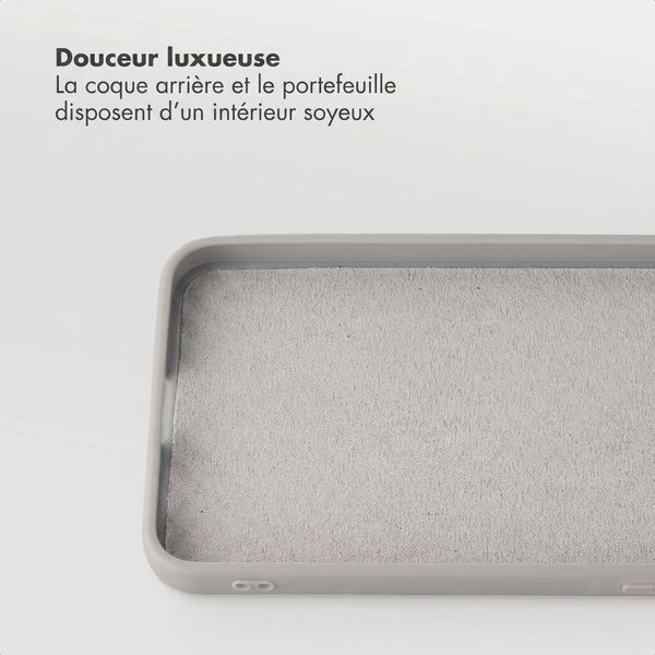 Selencia Étui portefeuille amovible Olyn avec MagSafe Samsung Galaxy A57 (5G) - Gris