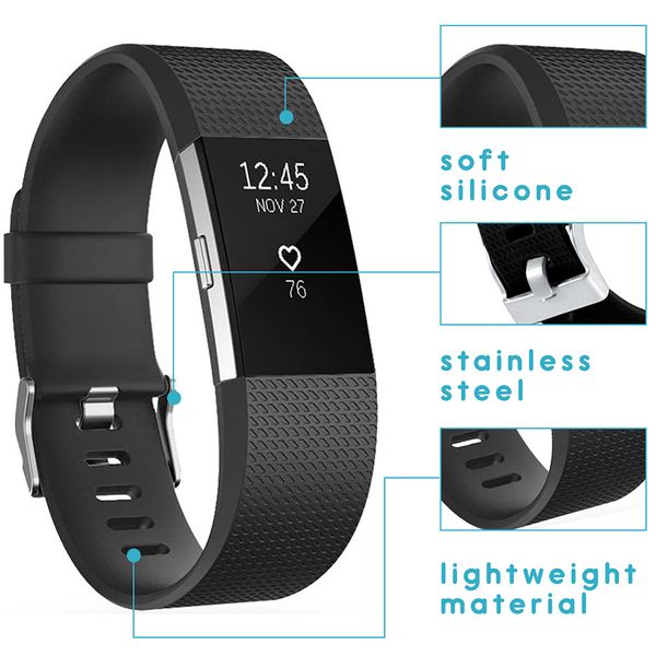 imoshion Bracelet silicone Fitbit Charge 2 - Noir