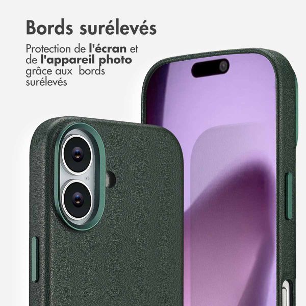 Accezz Coque arrière en cuir avec MagSafe Apple iPhone 17 - Cedar Green