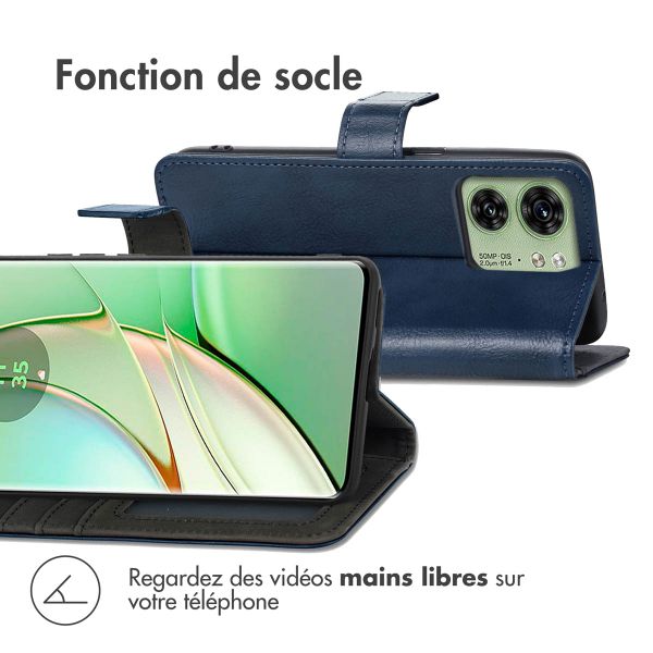 imoshion Étui de téléphone portefeuille Luxe Motorola Edge 40 - Bleu foncé