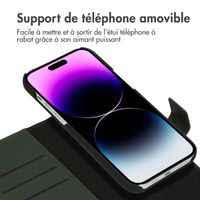 Accezz Étui de téléphone portefeuille en cuir de qualité supérieure 2 en 1 iPhone 14 Pro Max - Vert