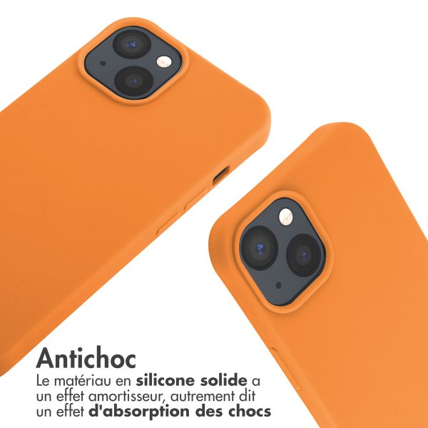imoshion Coque en silicone avec cordon Apple iPhone 14 - Orange