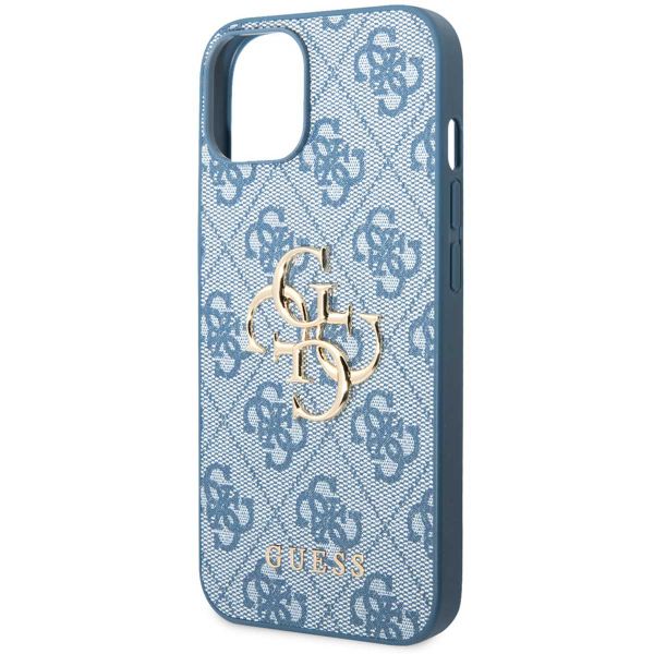 Guess Coque 4G Metal Logo Backcover iPhone 14 - Bleu