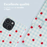 imoshion Étui de télephone portefeuille Design Apple iPhone 14 - Cherry Check
