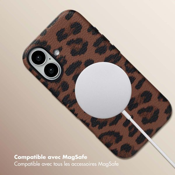 Selencia Coque Sabi imprimé panthère avec MagSafe Apple iPhone 16 - Mocha Brown