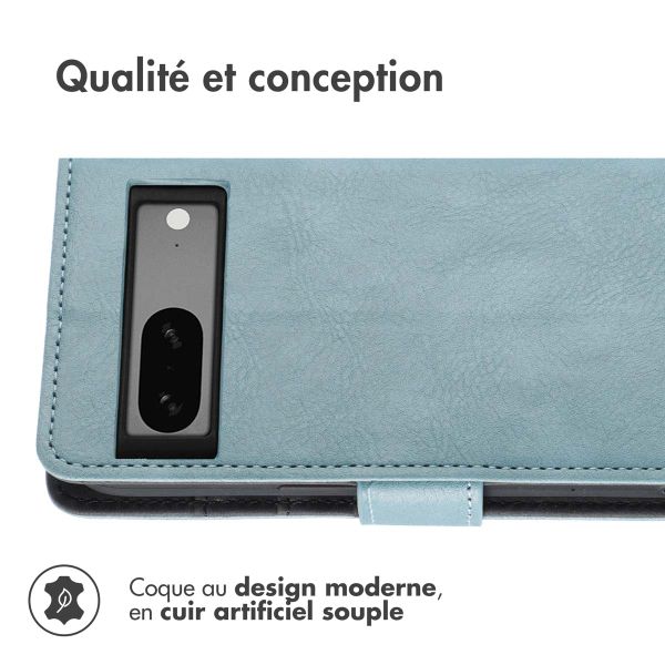 imoshion Étui de téléphone portefeuille Luxe Google Pixel 7a - Bleu clair