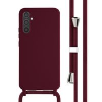 imoshion Coque en silicone avec cordon Samsung Galaxy A34 (5G) - Rouge foncé