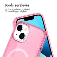 imoshion Coque Pailletée avec MagSafe Apple iPhone 14 - Paillettes Rose