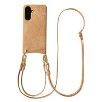 Selencia Coque de télephone Nova Croco avec cordon et porte-cartes Samsung Galaxy A36 / A56 - Toasted Almond