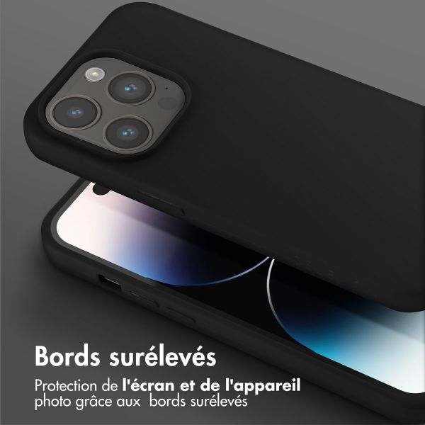Selencia Coque silicone avec cordon amovible Apple iPhone 14 Pro - Noir