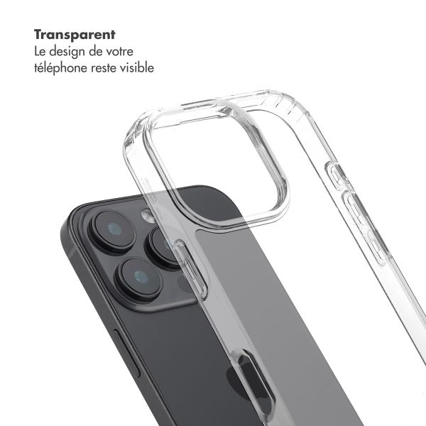 Selencia Coque arrière avec crochets amovibles Apple iPhone 16 Pro Max - Transparent