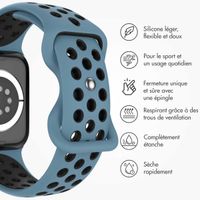 imoshion Bracelet sport⁺ Apple Watch Series 1 á 9 / SE (38/40/41 mm) | Series 10 (42 mm) - Taille S/M - Celestial Teal & Black