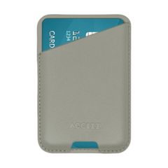 Accezz Porte-cartes en cuir - Compatible avec MagSafe et Qi2 - Light Grey