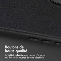 Accezz Coque arrière en cuir avec MagSafe Apple iPhone 17 - Onyx Black