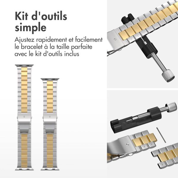 imoshion Bracelet en acier Apple Watch Series 1 á 11 / SE / Ultra (44/45/46/49 mm) - Argent / Dorée