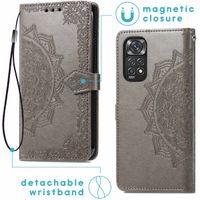 imoshion Etui de téléphone portefeuille Mandala Xiaomi Redmi Note 11 Pro - Gris