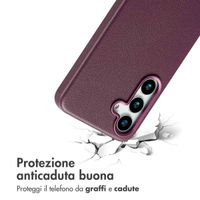 Accezz Coque arrière en cuir avec Magsafe Samsung Galaxy S25 - Heath Purple
