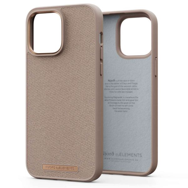 Njorð Collections Coque en tissu iPhone 14 Pro Max - Pink Sand