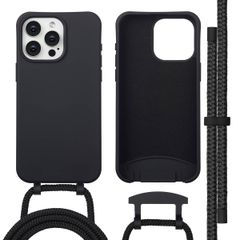 imoshion Coque arrière Color avec cordon amovible et MagSafe Apple iPhone 15 Pro Max - Noir