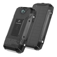 imoshion Solar Powerbank - Batterie externe sans fil avec panneau solaire - Charge rapide et fourniture d'énergie - 30 000 mAh - Noir