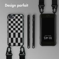 Selencia Coque design en silicone avec cordon amovible Apple iPhone SE (2022 / 2020) / 8 / 7 - Irregular Check Black