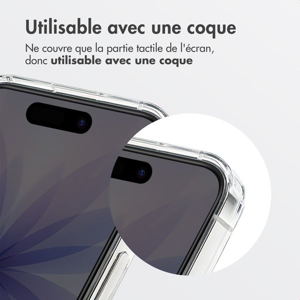 Accezz Protection d’écran en verre trempé avec filtre de confidentialité + Applicateur Apple iPhone 17