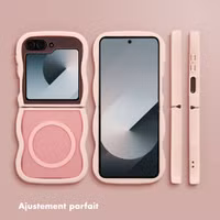 Selencia Coque arrière Wavy avec MagSafe Samsung Galaxy Z Flip 6 - Soft Pink