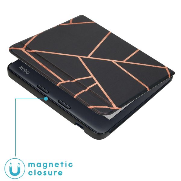 imoshion Design Slim Hard Sleepcover avec support Kobo Libra 2 / Tolino Vision 6 - Black Graphic