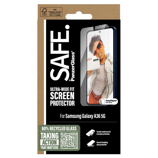 SAFE by PanzerGlass Protection d'écran Ultra-Wide Fit avec applicateur Samsung Galaxy A36