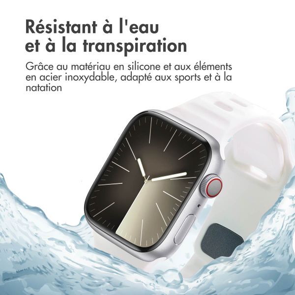 imoshion Bracelet en silicone Active Sport Apple Watch Series 1-9 / SE (38/40/41 mm) | Series 10 (42 mm) - Blanc