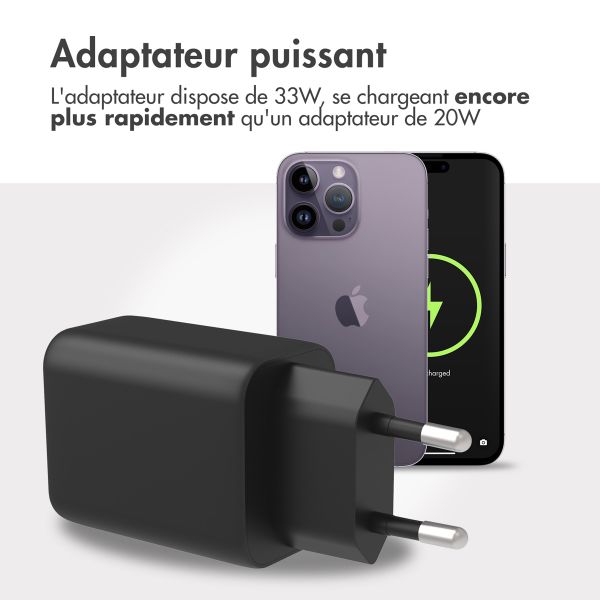 Accezz Cargeur Mural Power Plus - 33W - Noir