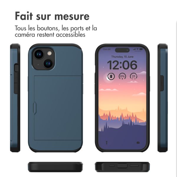 imoshion Coque arrière avec porte-cartes iPhone 15 - Bleu foncé